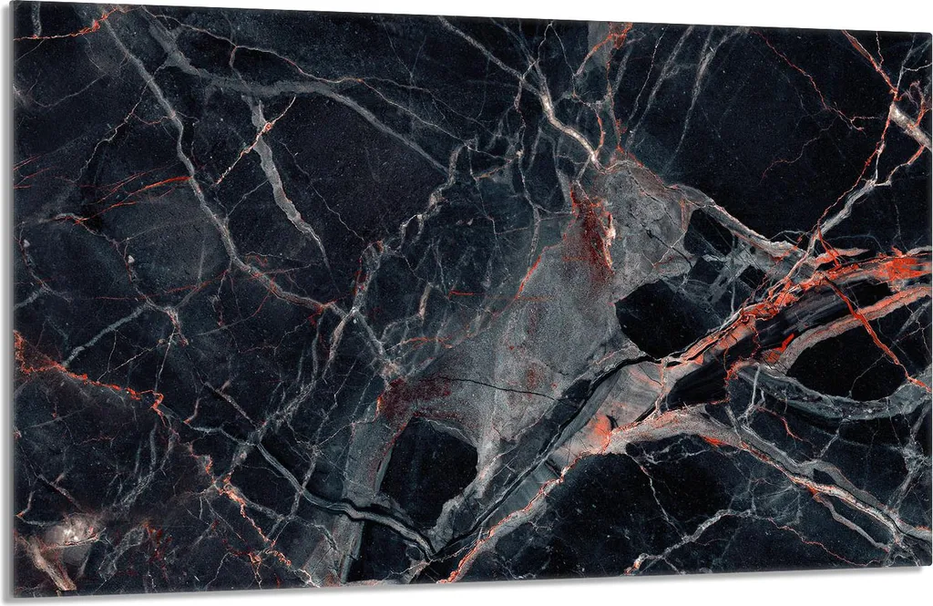 Copertura Piano Cottura 80x52 Marmo Nero - Elegante Tagliere XL Vetro