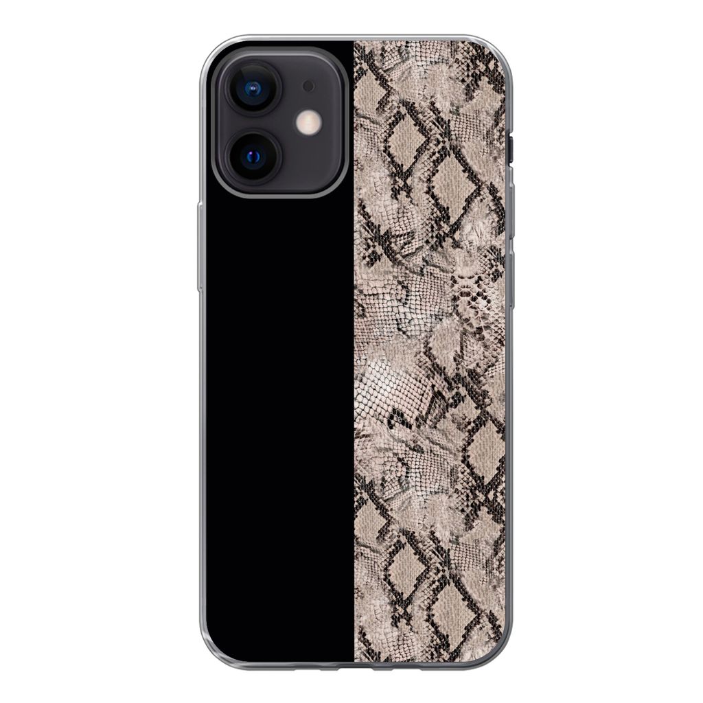 MuchoWow Handyhülle Schutzhülle Hülle für iPhone 12 Schlangen - Design - Reptilien Silikon Softcase Handy Hülle - Schutzhülle