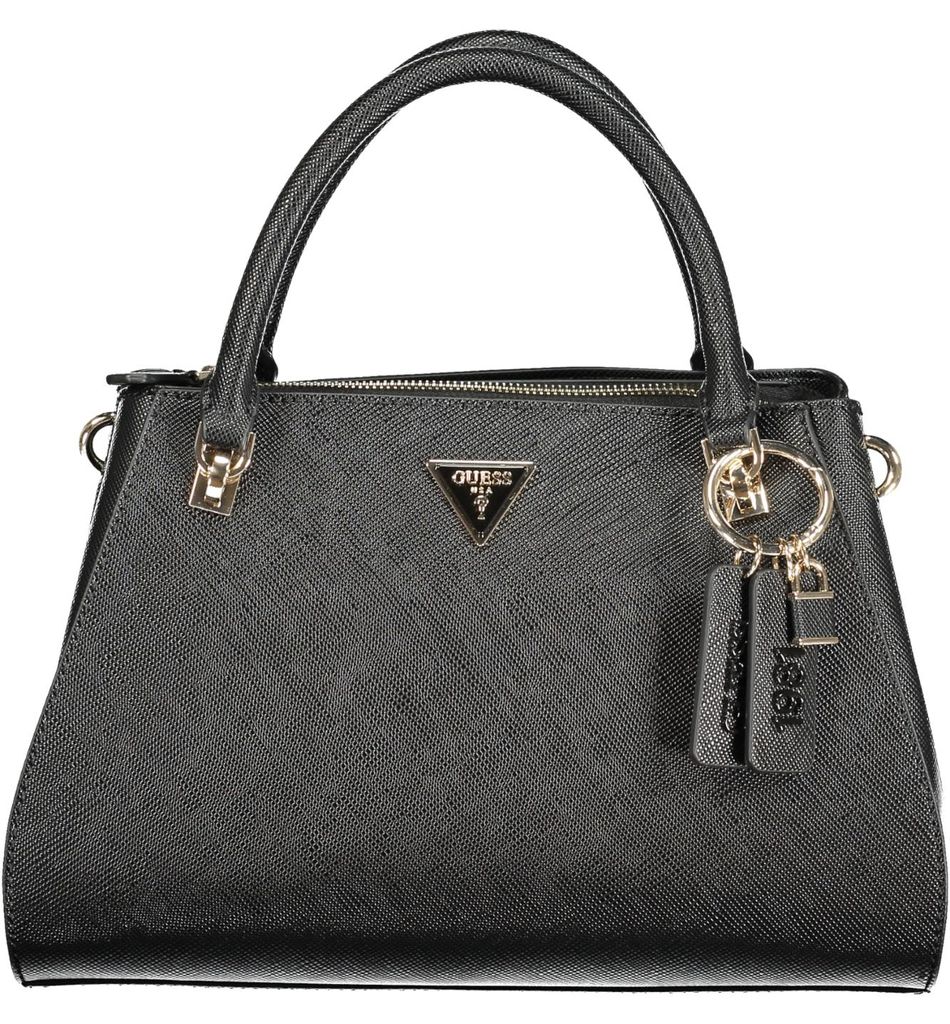 Elegante schwarze Damentasche mit vielseitigen Fächern und Produktbild 