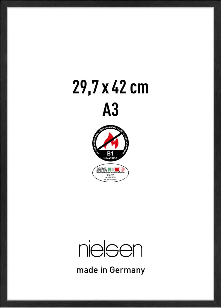 Cornice Antincendio Nielsen C2 30x42 Nero Opaco | Certificata B1