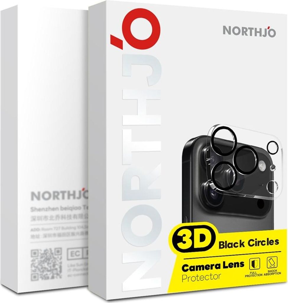 Samsung Galaxy S26 Plus Kamera Objektivschutz - NORTHJO 9H Panzerglas - Schwarz