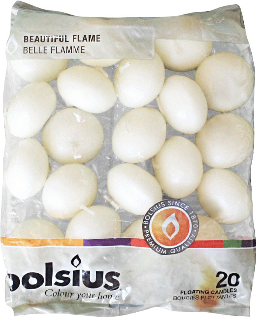 Plovoucí svíčky, slonová kost, BOLSIUS, 30/45 mm, doba Obrázek produktu 