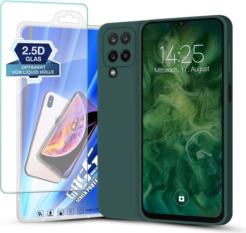 Hülle für Samsung Galaxy A12 mit 9H Displayglas Produktbild 