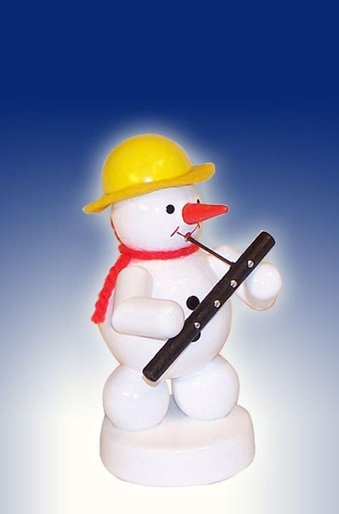 Schneemann Musikant mit Oboe (8cm) von Zenker Volkskunst