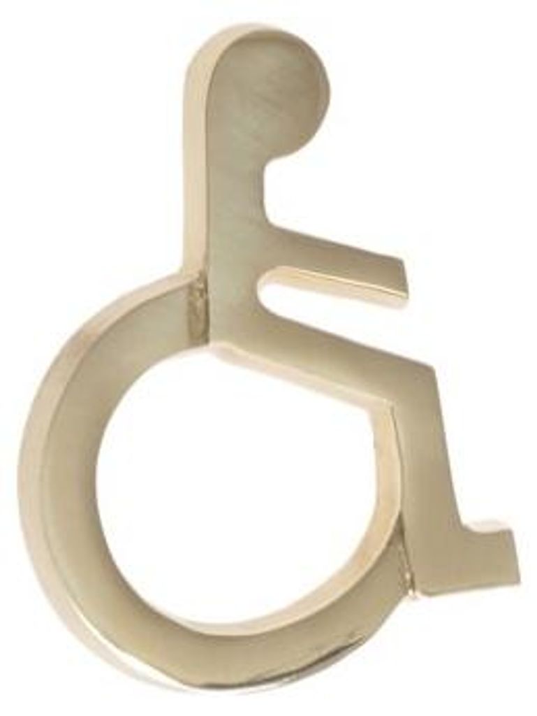 WC Schild für Behinderte Messing rund