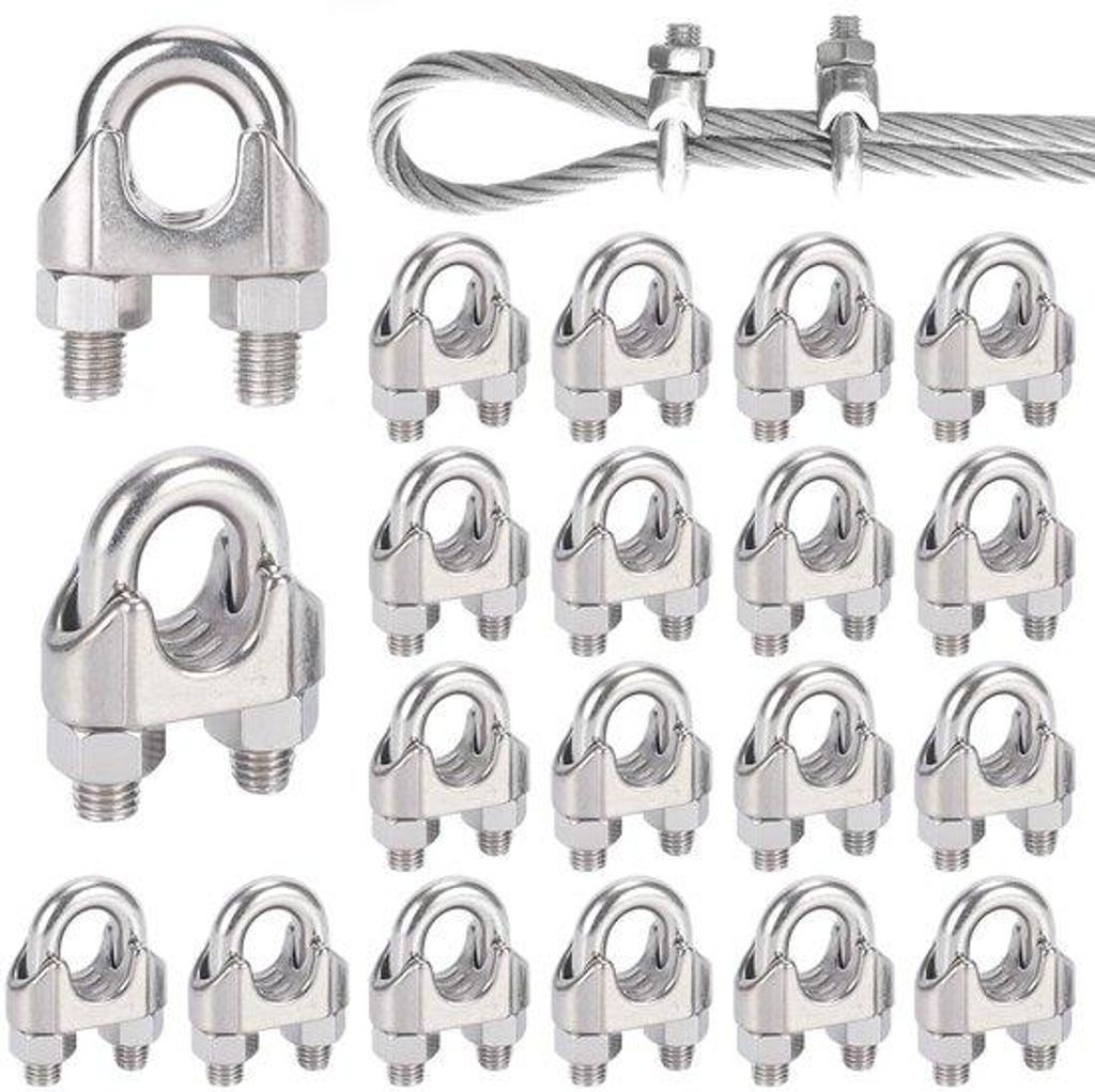24-fachige Kabelhalterung aus Edelstahl - für Kabelmanagement - 4 mm Kabelhalterung Edelstahl-Kabelhalterung - für Stahlkabel, Drahtwäsche