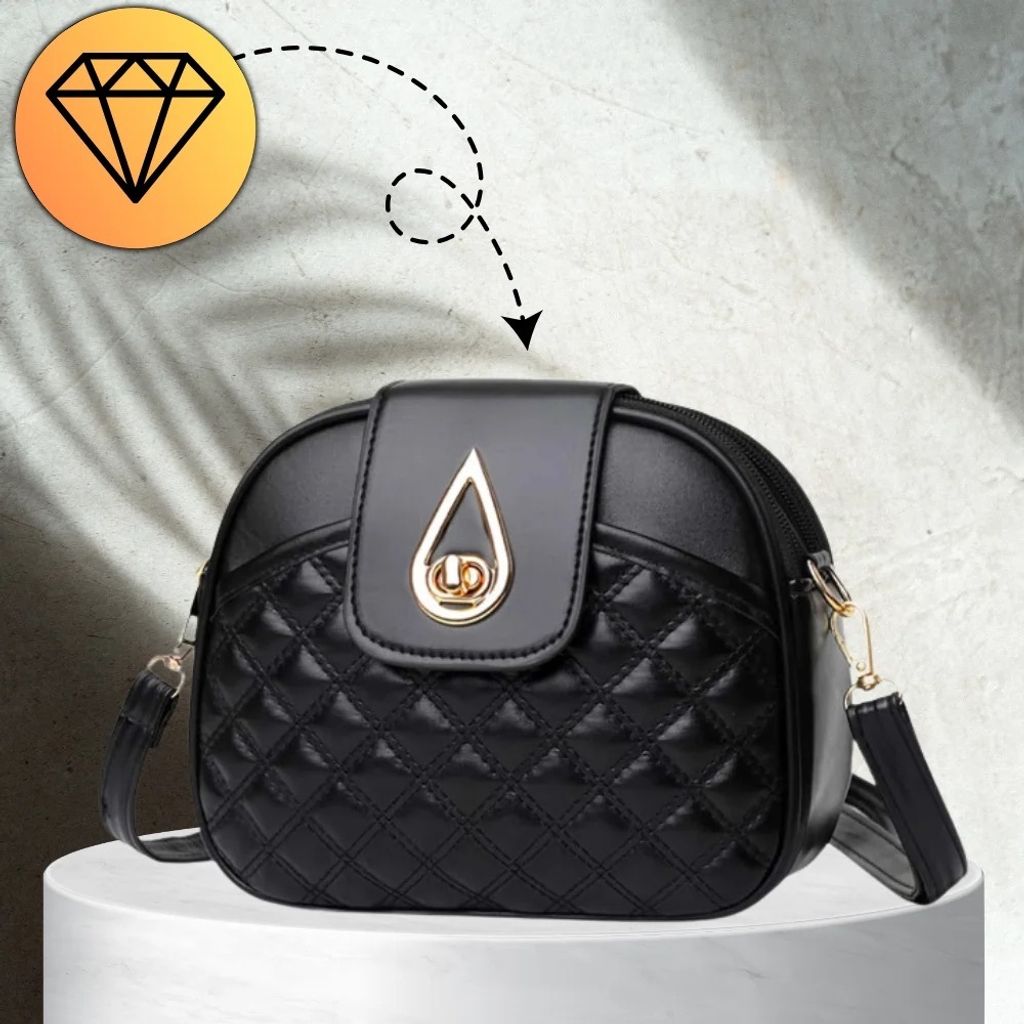Camerazar Petit sac à bandoulière matelassé en  noir Image du produit 