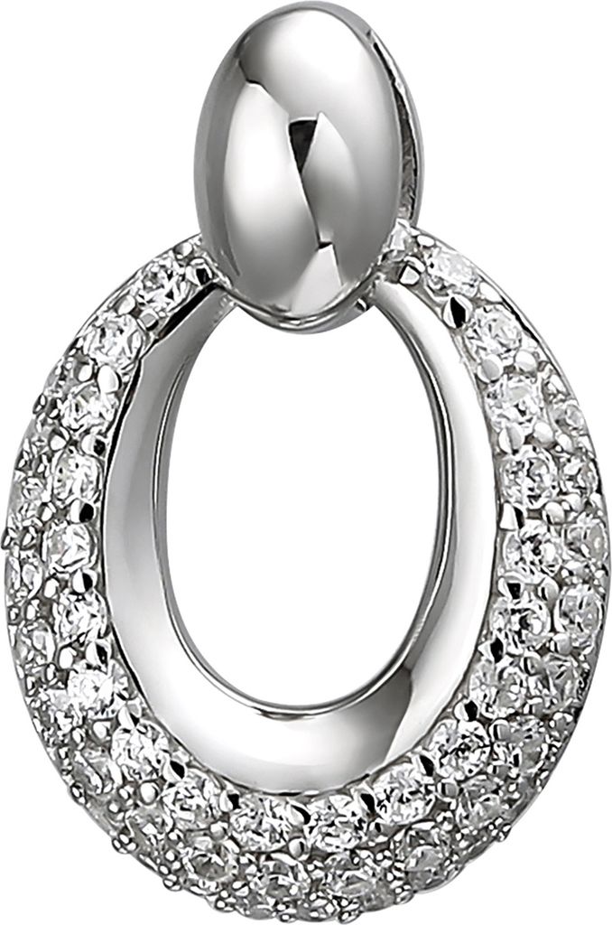 JOBO Anhänger oval 925 Sterling Silber 50 Zirkonia Silberanhänger