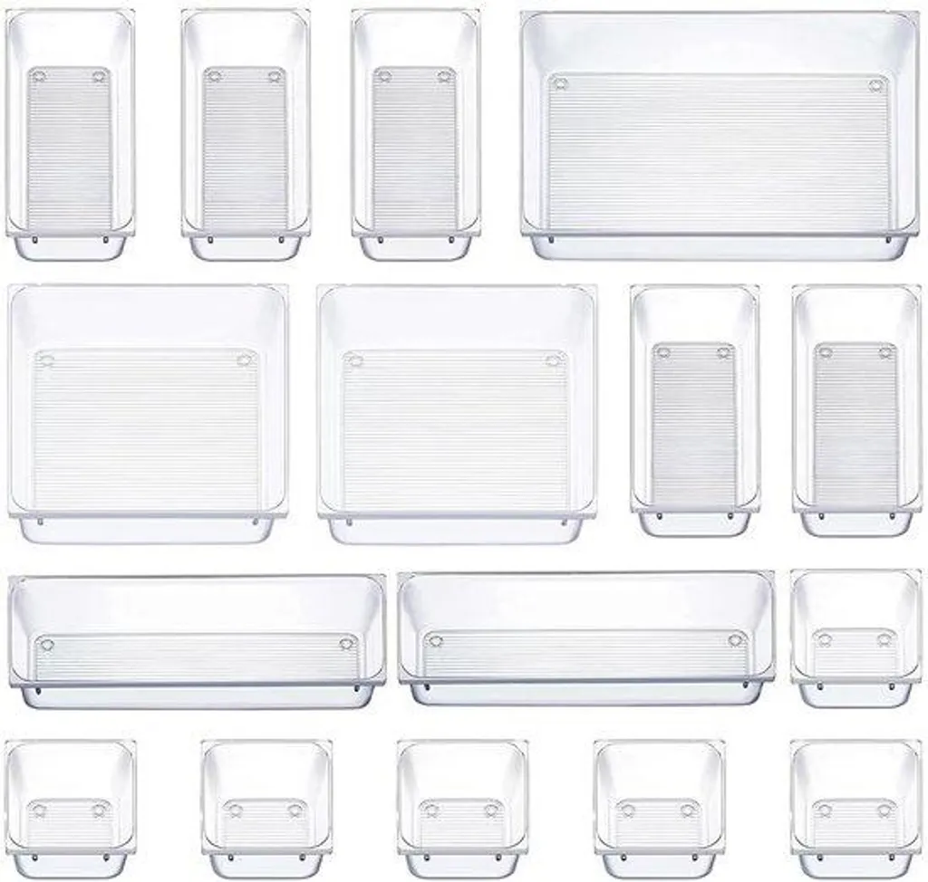 Rangement maquillage et cuisine transparent pour tiroirs ordonnés