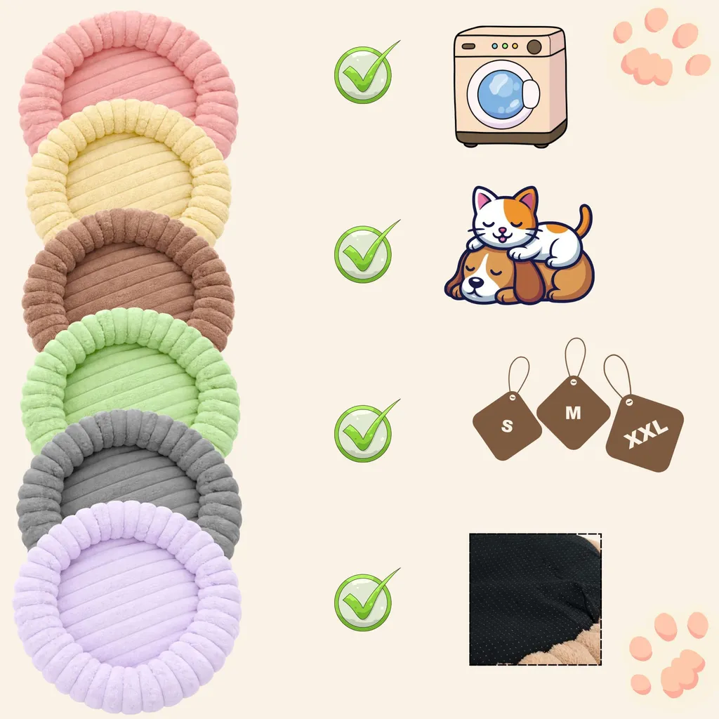 Dogeste Donut Cuccia Cane 50cm Rotonda | Cuscino Morbido e Lavabile - 3