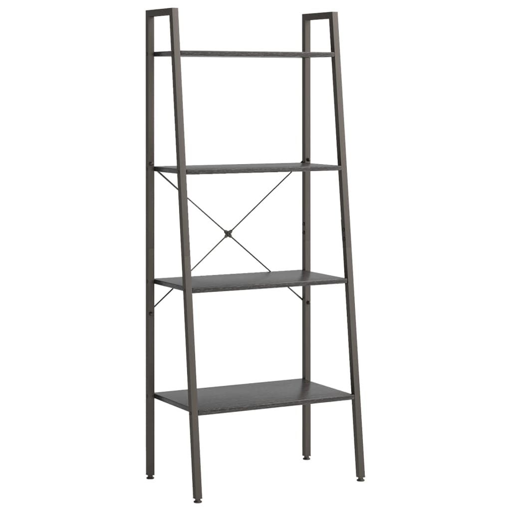 vidaXL Standregal mit 4 Böden Schwarz 56x35x140 cm