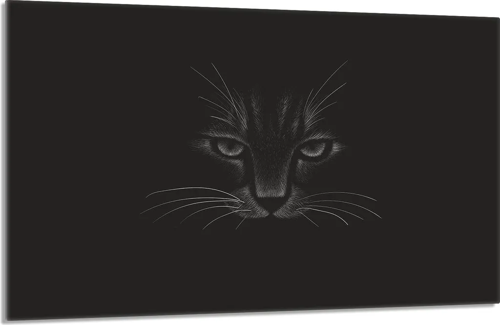 Copertura Piano Cottura 80x52 Nero Gatto | Vetro Decorativo 1 Pezzo