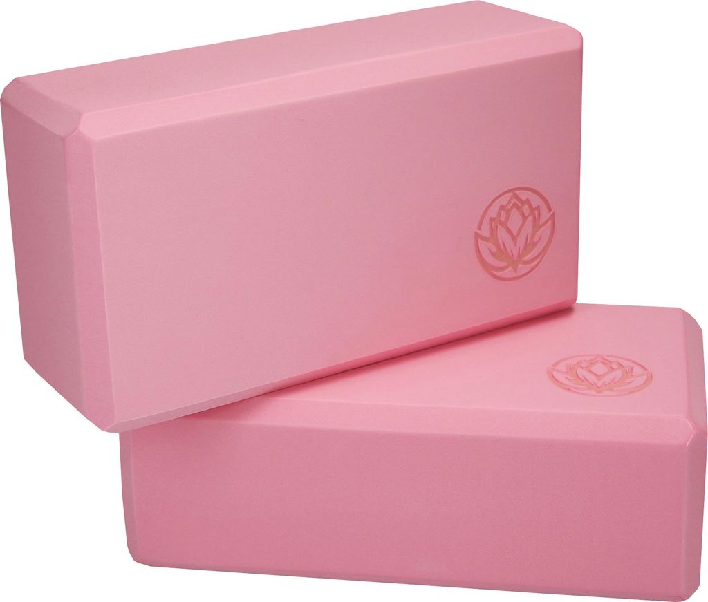 Yoga Block 2er Set VonBueren rosa | 22 x 12 x 7,5 cm je Yogablock | Yogablöcke für Damen und Herren aus EVA | Klötze für Pilates
