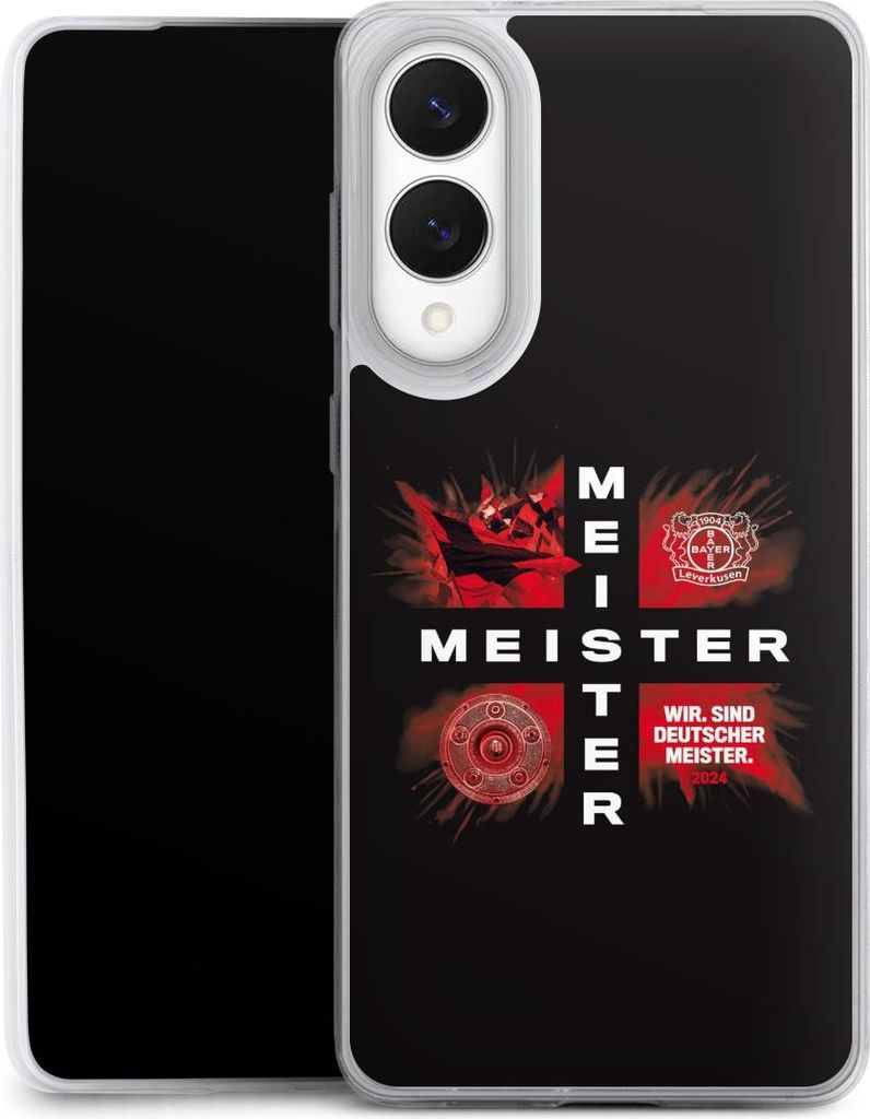 DeinDesign Slim Hülle für Samsung Galaxy S25 Edge Silikon Case Ultra Dünn Handyhülle Bayer 04 Leverkusen Meister Offizielles Lizenzprodukt