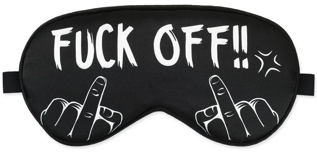 Masque de nuit anti-lumière en satin Fuck Off pour dormir tranquille