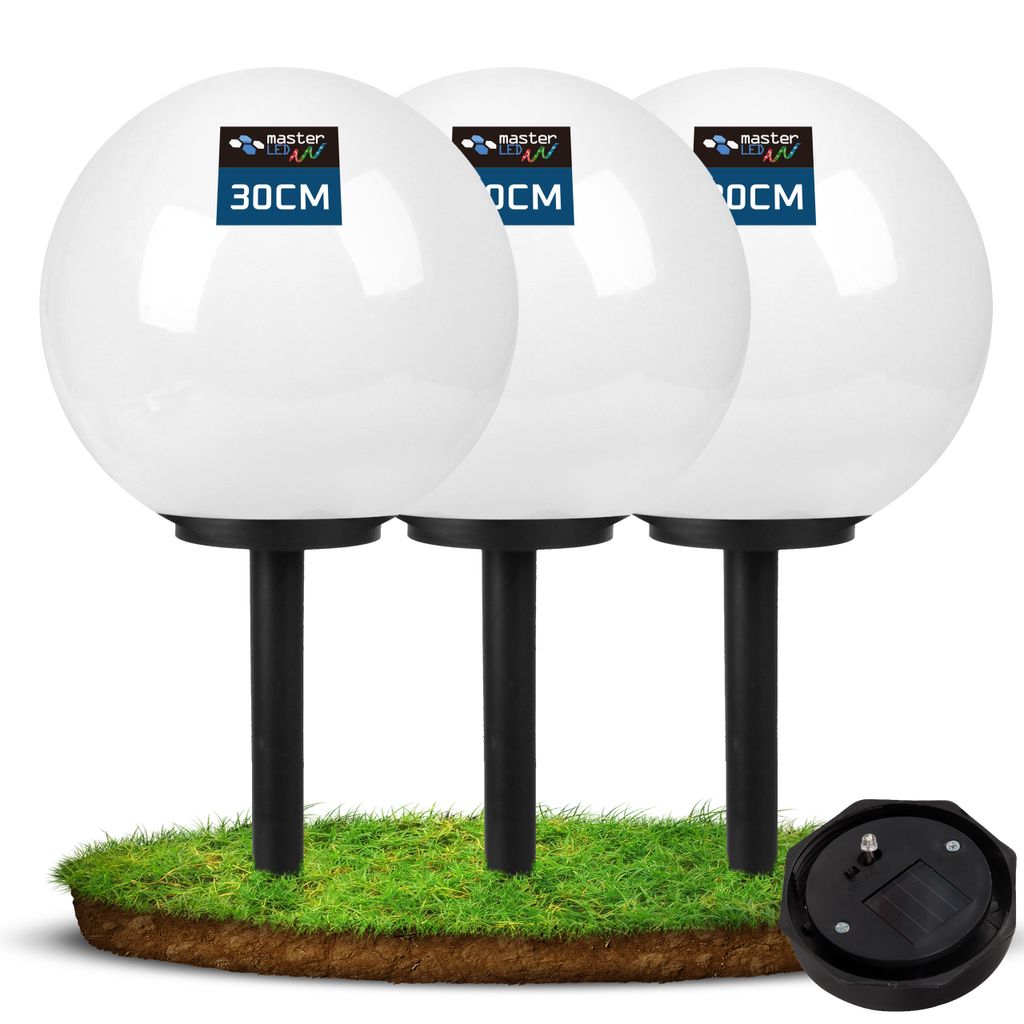 MasterLED Solar Gartenleuchte Kugel 3er Set - 30cm - Produktbild 