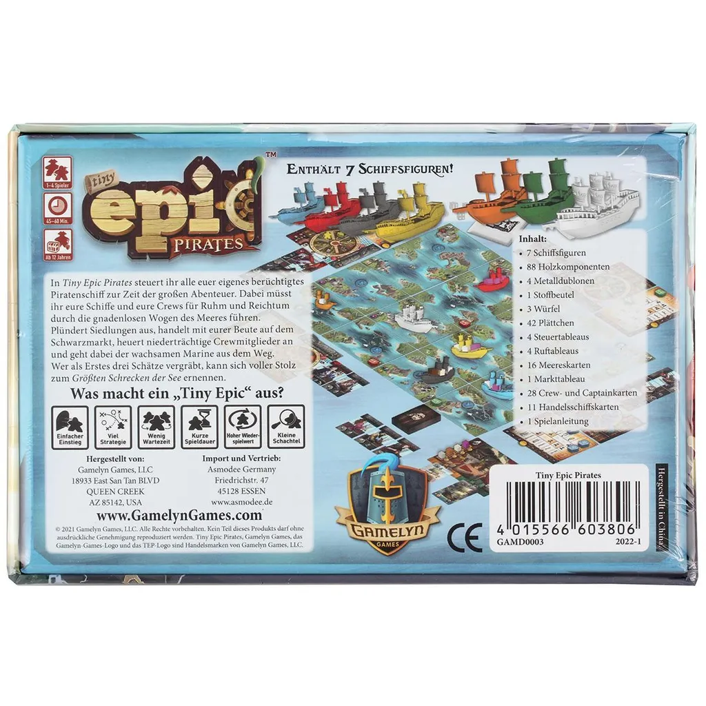 Tiny Epic Pirates Jeu de Société Gamelyn Games Version Allemande DE