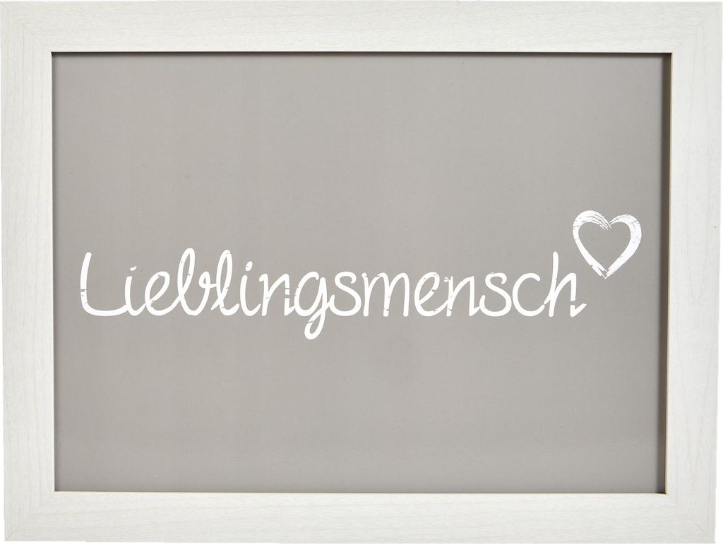 Out of the blue Kissen-Tablett 'Lieblingsmensch', Grau, ca. Produktbild 