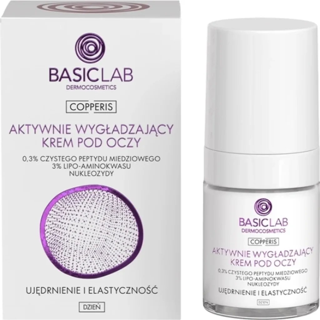 Crème yeux lissante BASICLAB 18ml - Texture fluide et haute hydratation