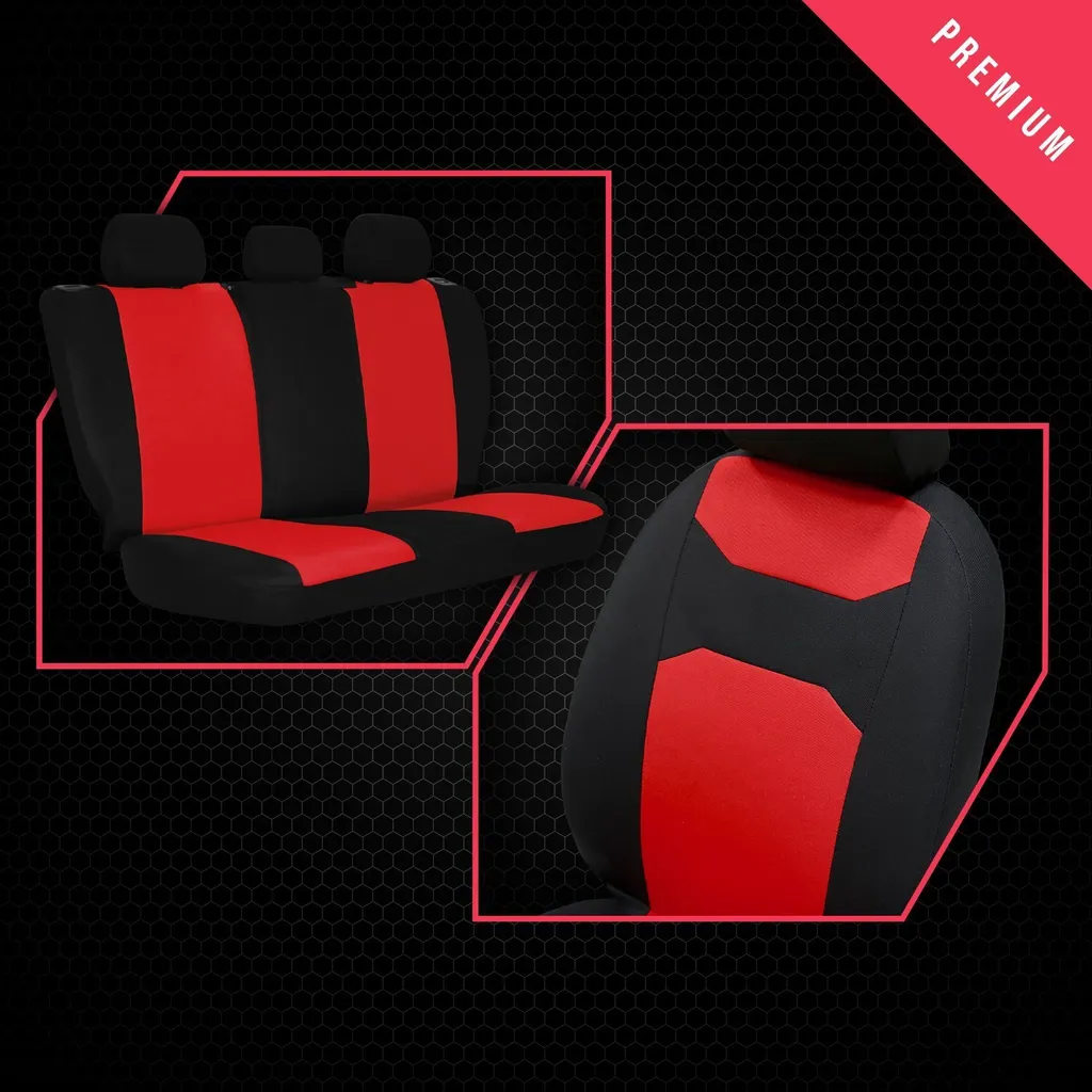 Coprisedili auto Coprisedili universali per Suzuki Splash Red auto SET NUOVO - 6