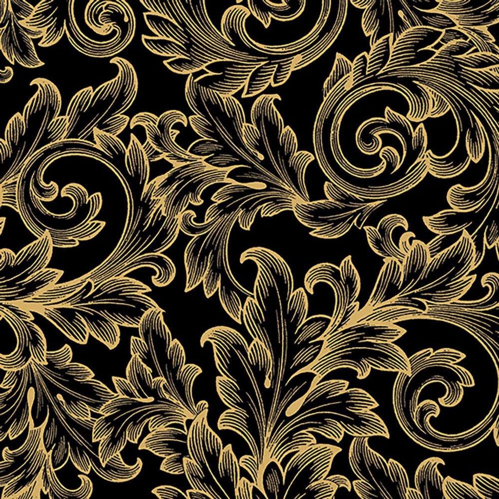 Servietten 33x33 cm - Baroque gold/black
