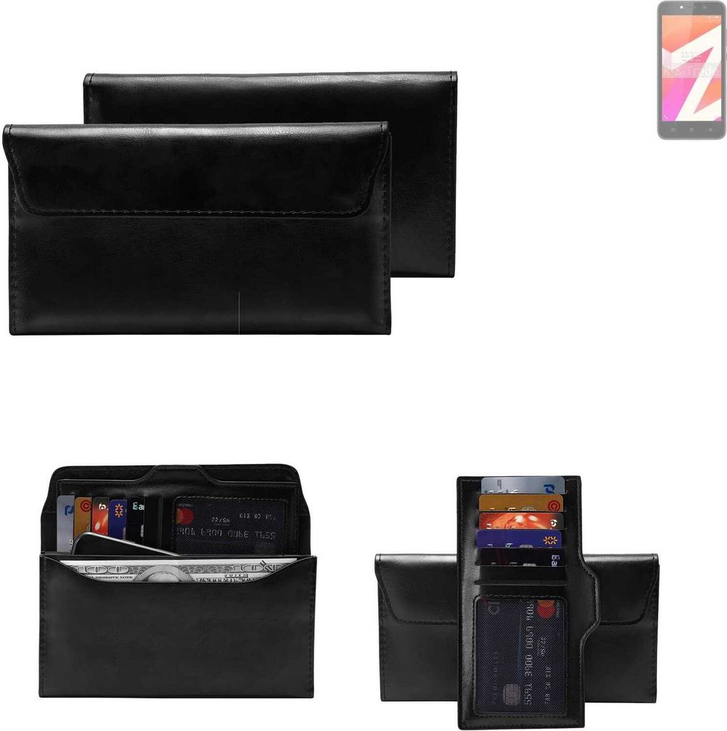 K-S-Trade Handy Hülle kompatibel mit Lava Z1s Schutz Hülle Tasche Schutz Case Handytasche Kunstleder schwarz, 1x