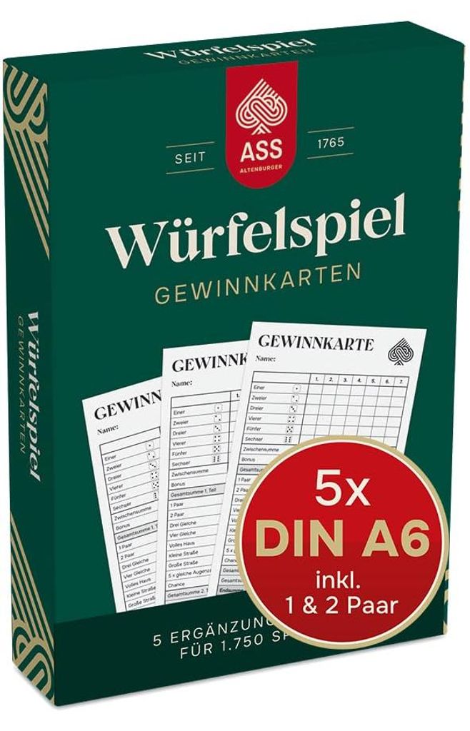 ASS Altenburger 5 Gewinnkarten-Blöcke für Yatzy Produktbild 