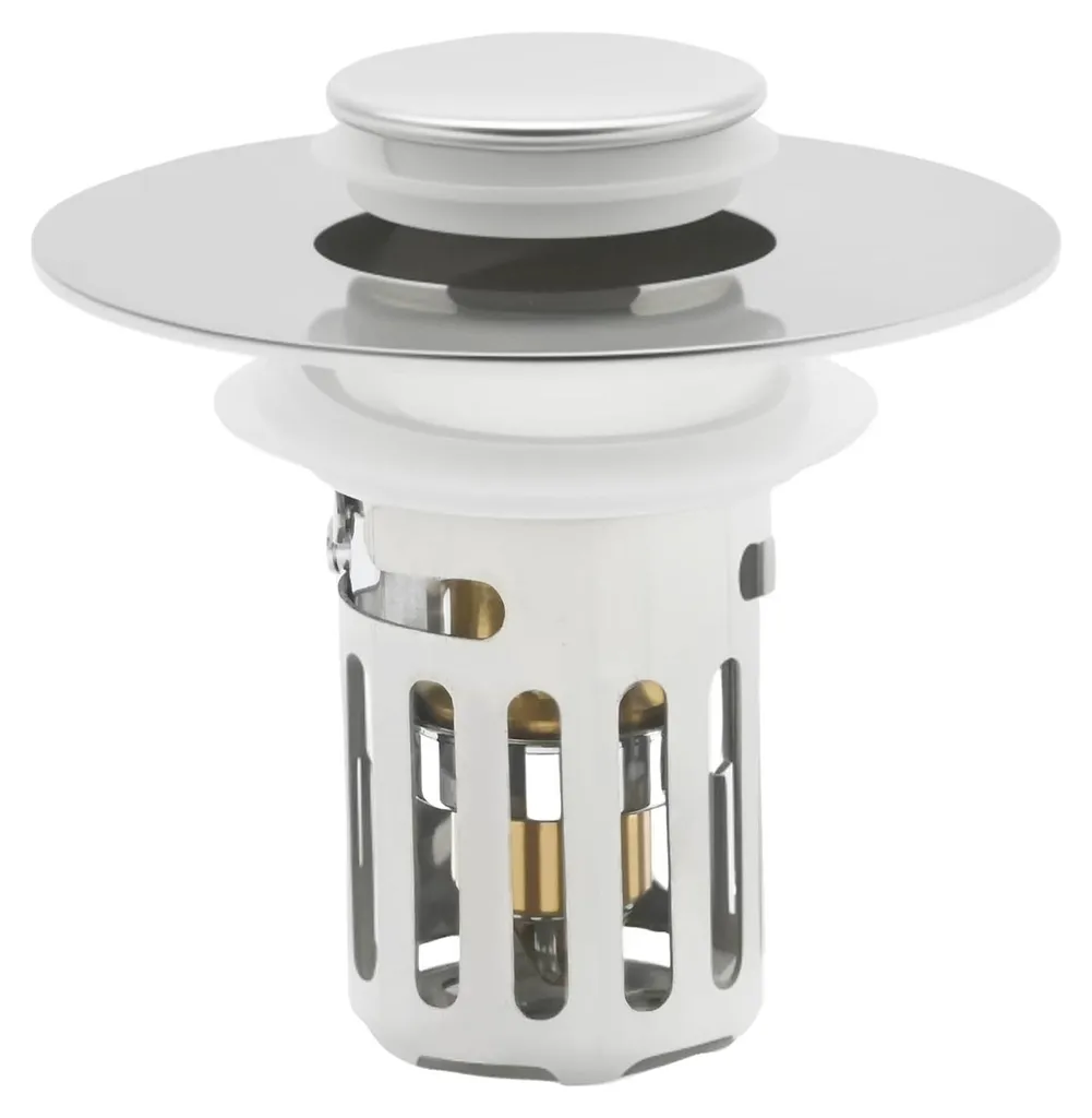 Filtre d'évier escamotable 3-en-1 en acier inoxydable pour bonde 25-46mm