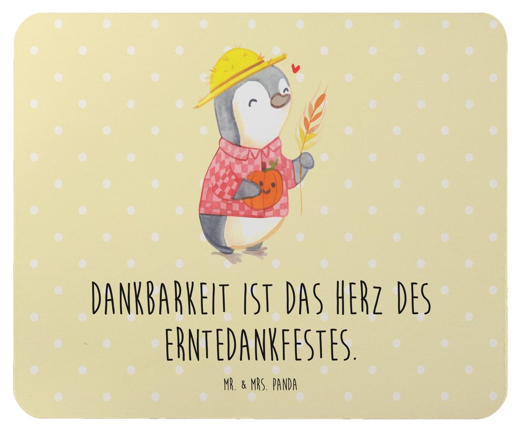 Mr. & Mrs. Panda Mousepad Erntedankfest Dankbarkeit - Gelb Pastell - Geschenk, computer, Gemeinschaft, mauspad laptop, Thanksgiving Geschenke, emot...