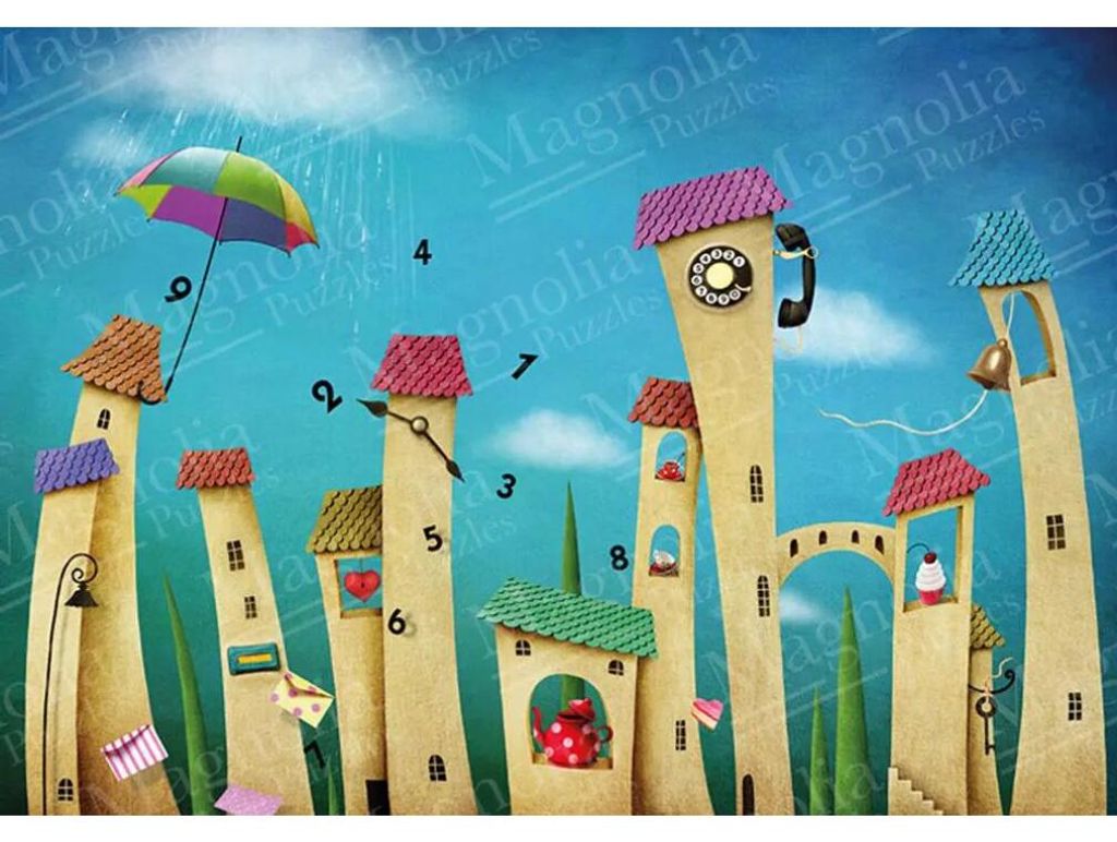Magnolia Puzzle Dancing Town - 1000 Teile buntes Spielzeug