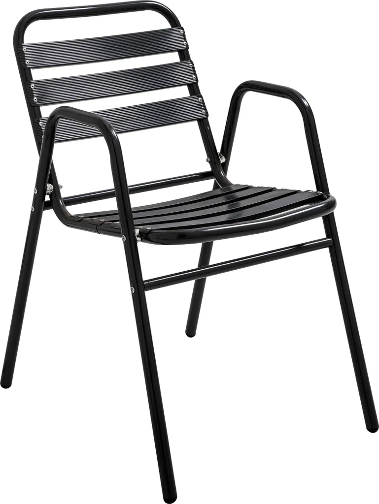 Sedia Esterno Alluminio Nero Oviala Nothing Hill - Design Impilabile