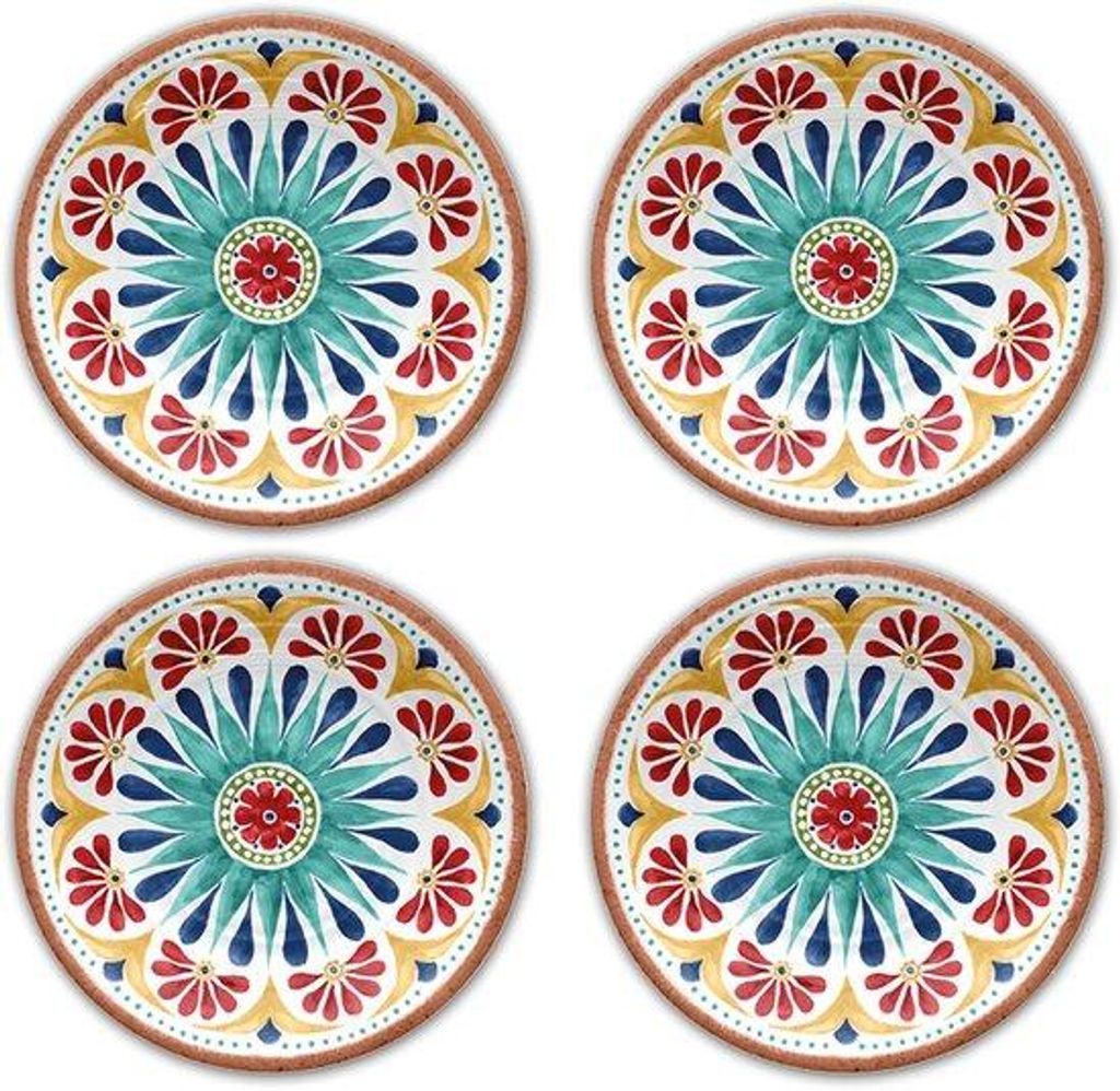 Bijborden Teller-Set aus Melamin, 4-teilig, 21,6 cm, bruchfest, Keramik-Optik