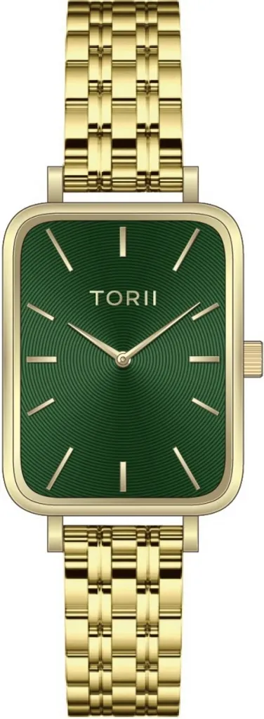 Montre femme chic vert et or TORII - Idéale pour le bureau et sorties