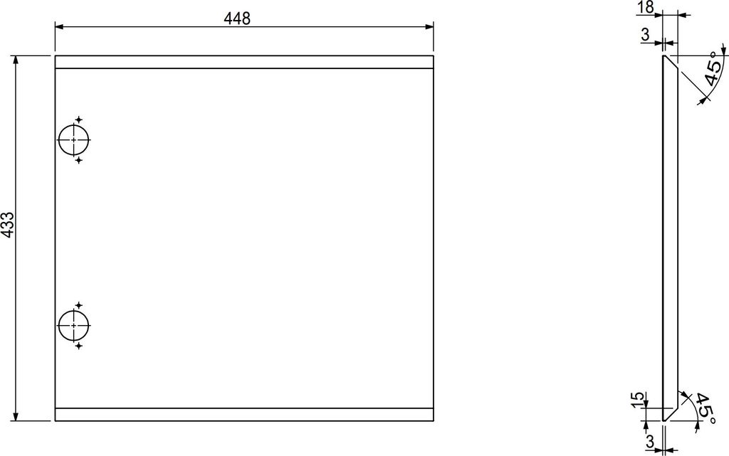 Mexen Orio Front für den Badschrankkorpus 45 x 43,5 cm, weiß matt - 91A11-0450-470-1-01