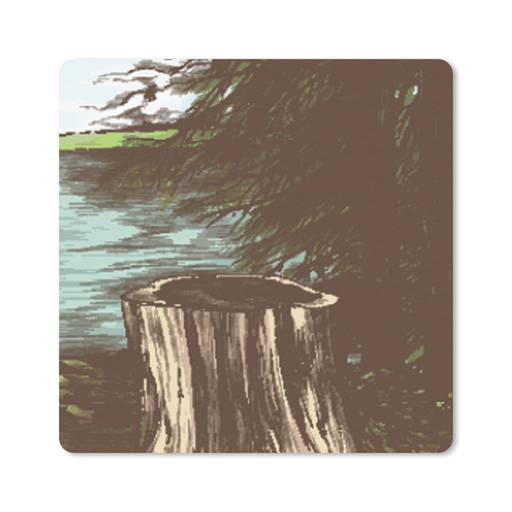 MuchoWow Mauspad Mousepad Baum - Meer - Illustration 30x30 cm - Mousepads - Maus Mat - Pad - Mausunterlage - Gaming