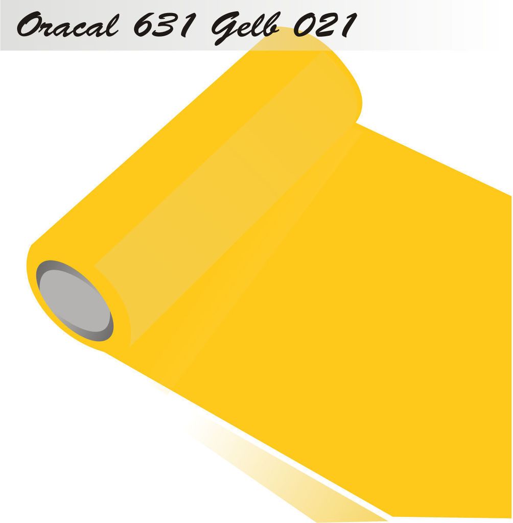 Oracal 631 - Orafol matt - für Küchenschränke und Dekoration Folie 5m (Laufmeter) - 31,5 cm Folienhöhe - 21-gelb + GRATIS ein Schmetterlingsset...