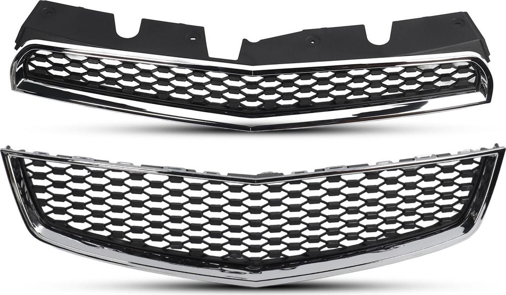 Stoßstangen-Ober- und Untergrill-Set, Chromrahmen, sportlicher Kühler-Ersatz für Chevy Equinox 2010 bis 2015