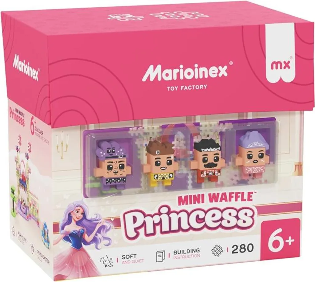 Jeu de construction Mini Waffle Princesse 280 pièces - Blocs souples - 3