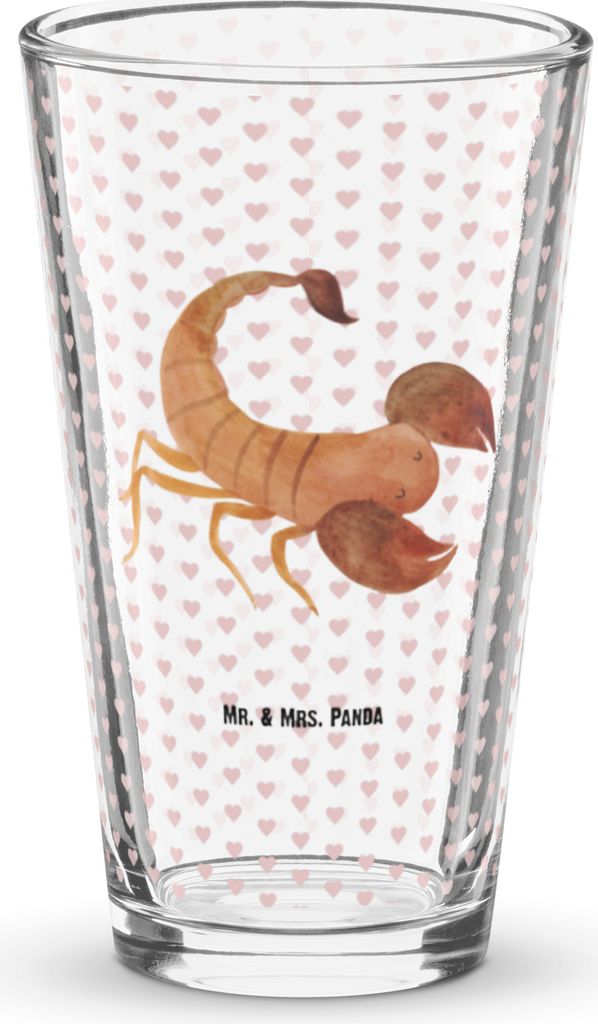 Mr. & Mrs. Panda Glas Sternzeichen Skorpion - Transparent - Geschenk, Geburtstag November, Tumbler, Trinkglas, Saftglas, Skorpione, Oktober, Biergl...