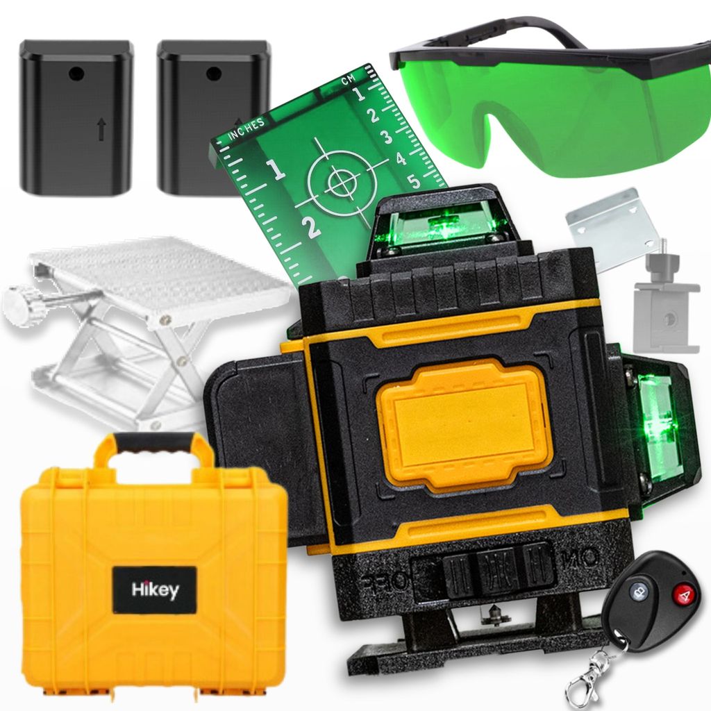 Hikey 4D laserová vodováha s 16 čiarami, 2x batéria, Obrázok produktu 2