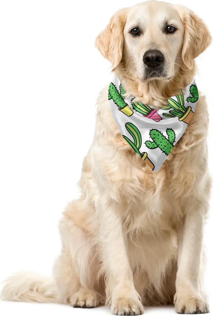 Bandana Cane Cactus ABAKUHAUS 40x40 - Accessorio Pet Rosa Pesca