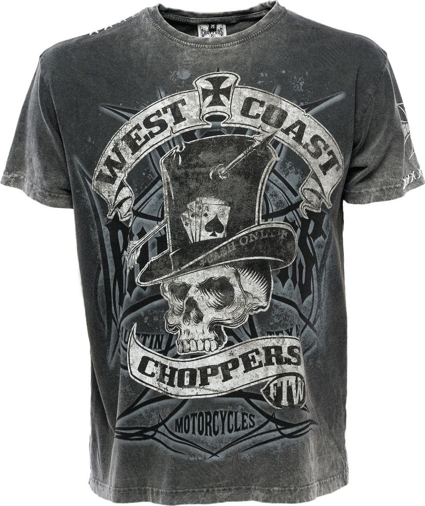 WCC West Coast Choppers T-Shirt Cash Only Grey-XXXL Produktbild 