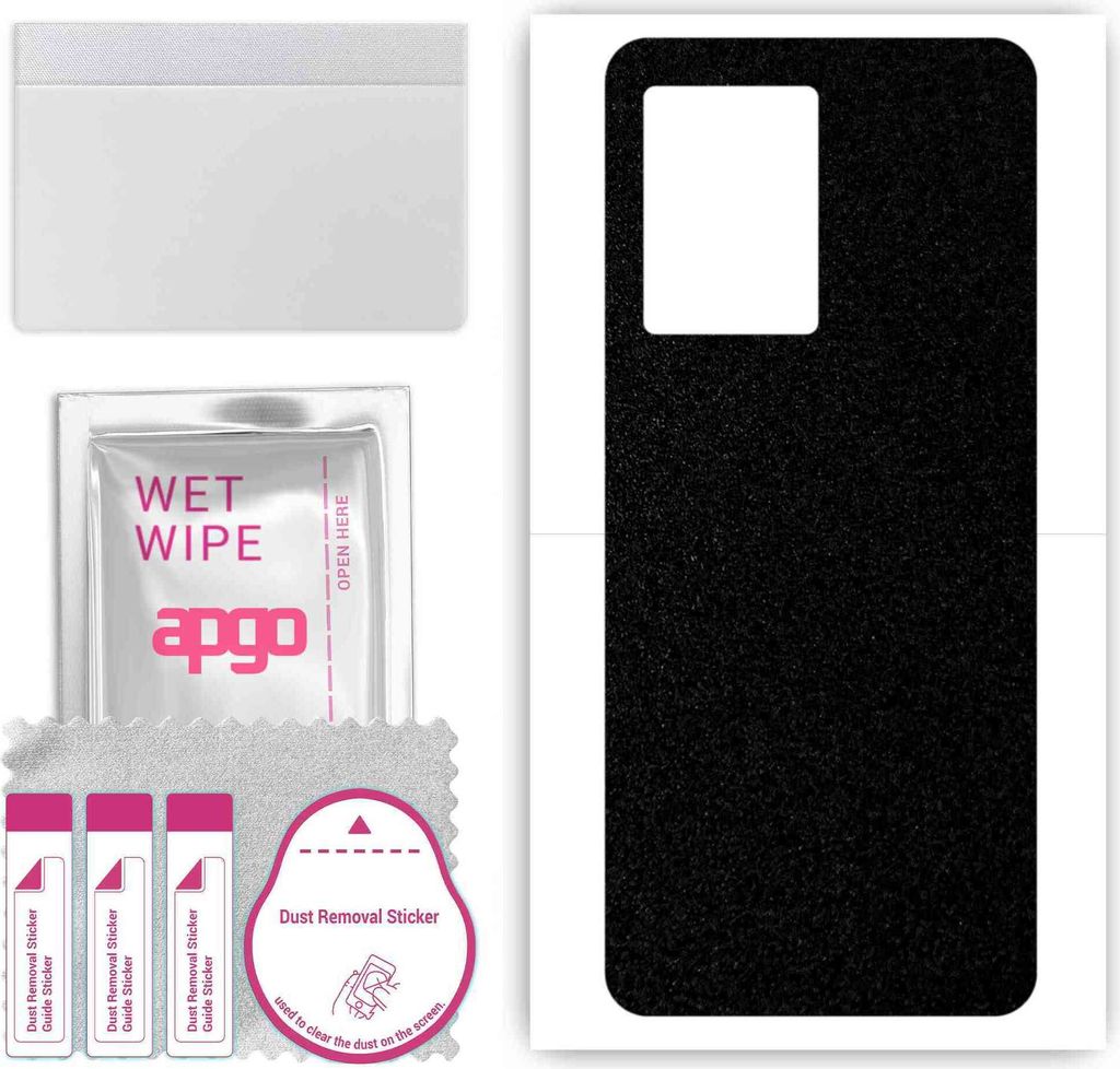 apgo Rückseite Schutzfolie, Skin, kompatibel mit Vivo Y55S 5G, Hinten Displayschutzfolie aus Vinylfolie, kratzfest, einfache Montage - Mattschwarz