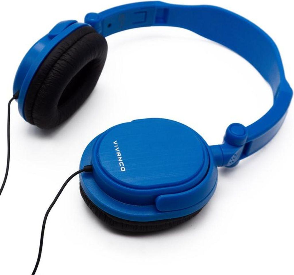 VIVanco Hochwertige Over-Ear DJ-Kopfhörer Blau, Großartiger Klang und maximaler Komfort, 3,5 mm Klinke, Gepolsterter, verstellbarer Kopfbügel,...