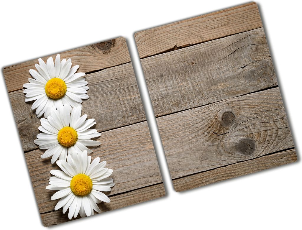 Tulup Glas Herdabdeckplatte - 2x40x52 cm - Glaskeramikkochfeld-Abdeckung Spritzschutz Glasabdeckplatte Kochplattenabdeckung und Schneidebrett - Zwe...