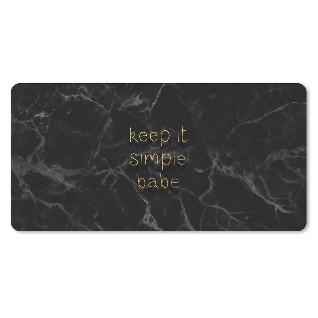 MuchoWow Schreibtischunterlage Zitat - Sprichwörter - Gold - Marmor 80x40 cm - XXL Mauspad - Gaming Mauspad