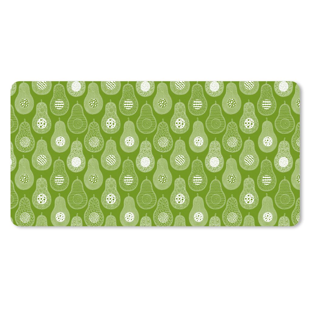 MuchoWow Mauspad Mousepad Avocado - Muster - Grün 60x30 cm - Mousepads - Maus Mat - Pad - Mausunterlage - Nachhaltig