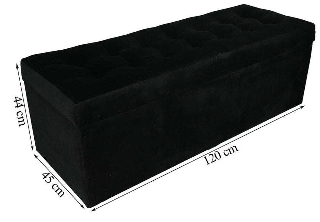 mg dizajnová čalúnená stolička, 45x120 cm, farba čierna - Obrázok produktu 