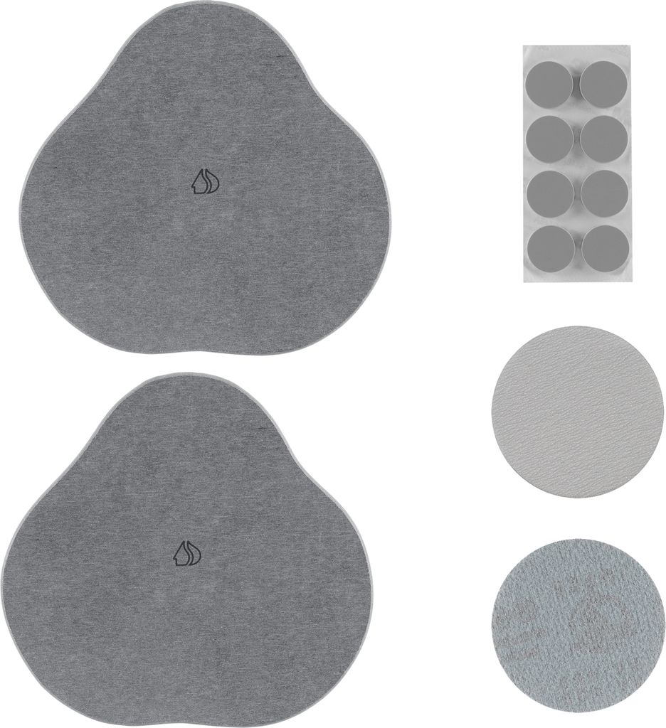 Navaris 2er Set Kieselgur Stein Untersetzer klein - Diatomaceous Tray Wasser absorbierend - Steinmatte für Badezimmer - Bad Unterlage - Grau