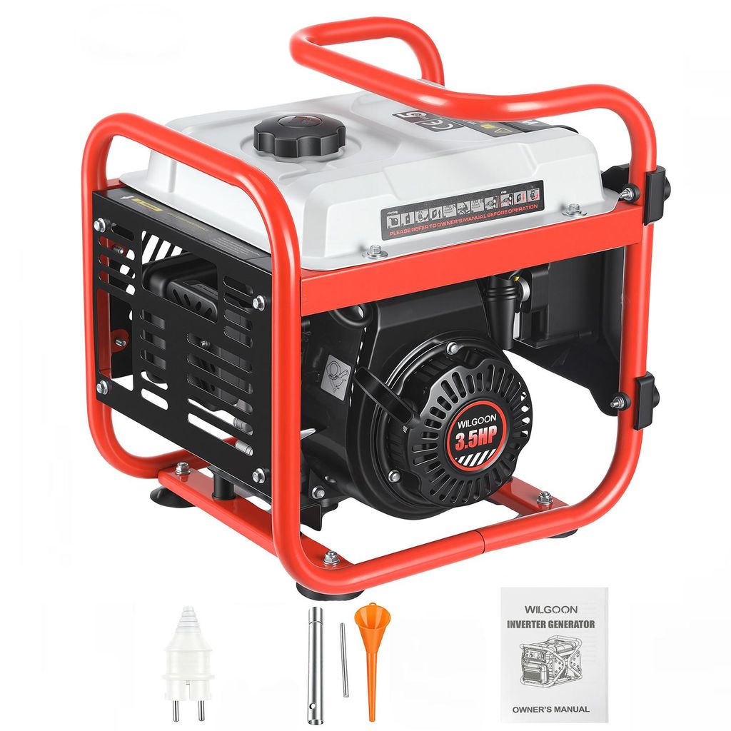 1000W Inverter Benzin Stromgenerator, 4-Takt tragbar für Camping und Wohnmobile 14kg, Generator Stromerzeuger 230V Steckdose